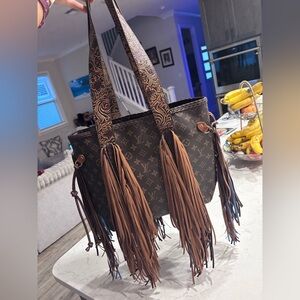 Inspired boho western fringe bag 16“x 12“
